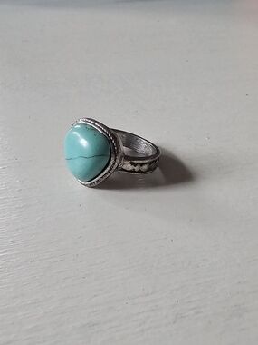 Turquoise Stone Silver Ring - Women Jewelry